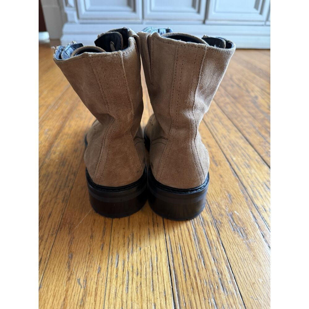 All Saints Ariel Brown Suede Zip Up Combat Boots Size 37 - Picture 5 of 15